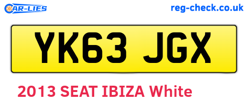 YK63JGX are the vehicle registration plates.