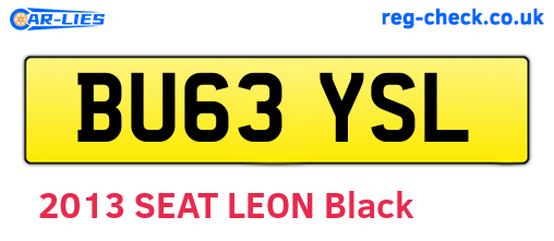 BU63YSL are the vehicle registration plates.