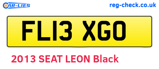 FL13XGO are the vehicle registration plates.