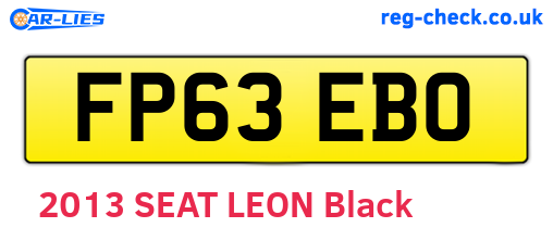 FP63EBO are the vehicle registration plates.