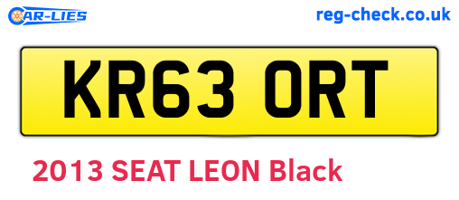 KR63ORT are the vehicle registration plates.