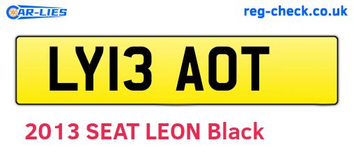 LY13AOT are the vehicle registration plates.
