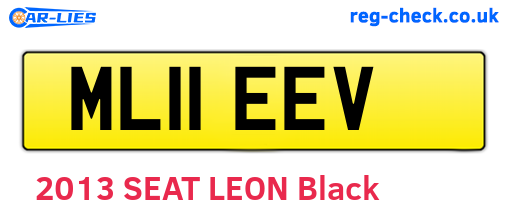 ML11EEV are the vehicle registration plates.