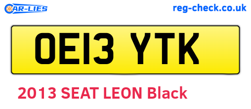 OE13YTK are the vehicle registration plates.