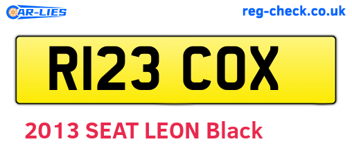 R123COX are the vehicle registration plates.