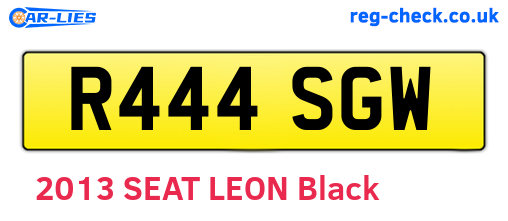 R444SGW are the vehicle registration plates.