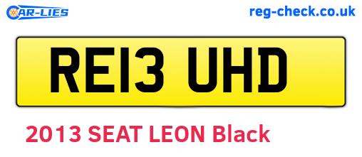 RE13UHD are the vehicle registration plates.