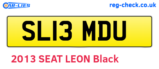 SL13MDU are the vehicle registration plates.