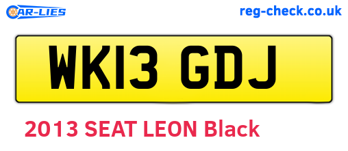 WK13GDJ are the vehicle registration plates.
