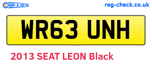 WR63UNH are the vehicle registration plates.