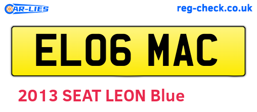 EL06MAC are the vehicle registration plates.