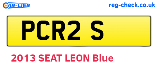 PCR2S are the vehicle registration plates.