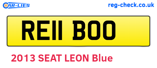 RE11BOO are the vehicle registration plates.