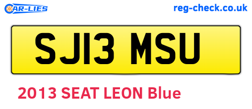 SJ13MSU are the vehicle registration plates.