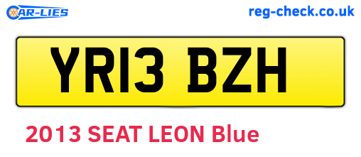 YR13BZH are the vehicle registration plates.