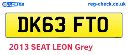 DK63FTO are the vehicle registration plates.