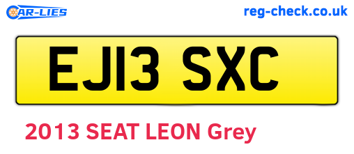 EJ13SXC are the vehicle registration plates.