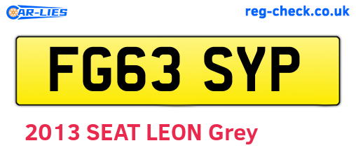 FG63SYP are the vehicle registration plates.