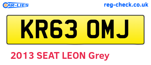 KR63OMJ are the vehicle registration plates.