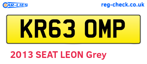 KR63OMP are the vehicle registration plates.