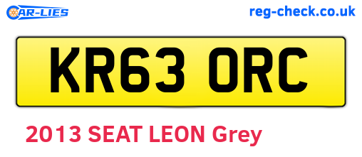KR63ORC are the vehicle registration plates.