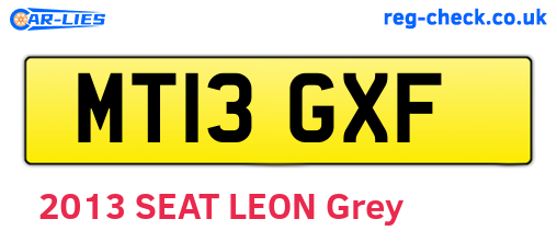 MT13GXF are the vehicle registration plates.
