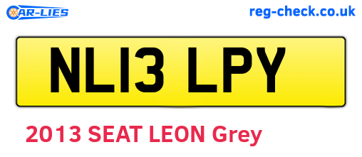 NL13LPY are the vehicle registration plates.