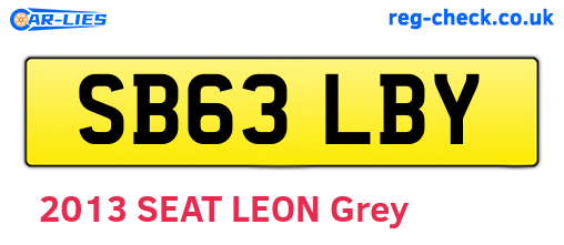 SB63LBY are the vehicle registration plates.