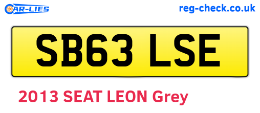 SB63LSE are the vehicle registration plates.