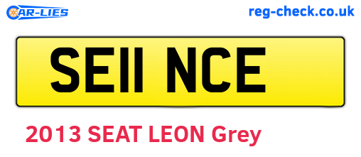 SE11NCE are the vehicle registration plates.