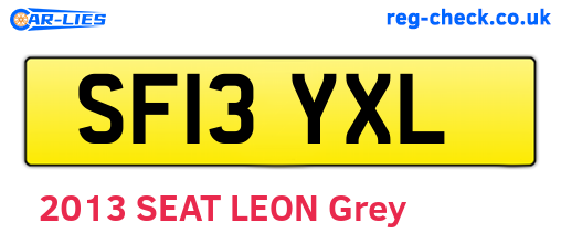 SF13YXL are the vehicle registration plates.