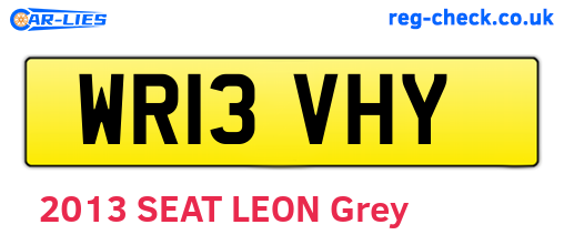 WR13VHY are the vehicle registration plates.