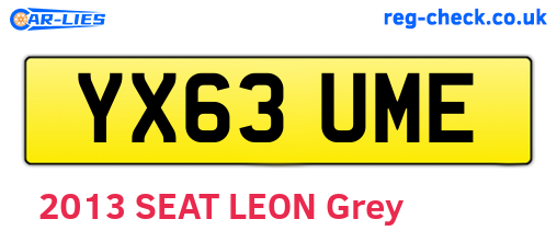 YX63UME are the vehicle registration plates.