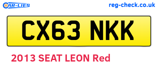 CX63NKK are the vehicle registration plates.