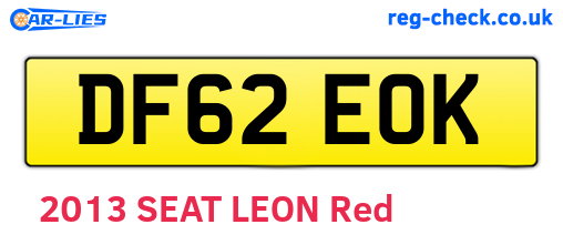 DF62EOK are the vehicle registration plates.