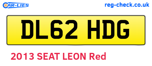 DL62HDG are the vehicle registration plates.