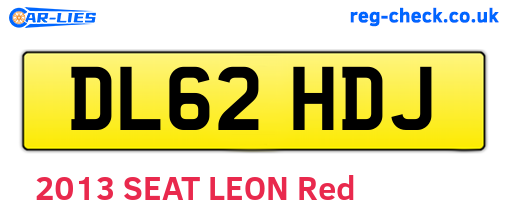 DL62HDJ are the vehicle registration plates.