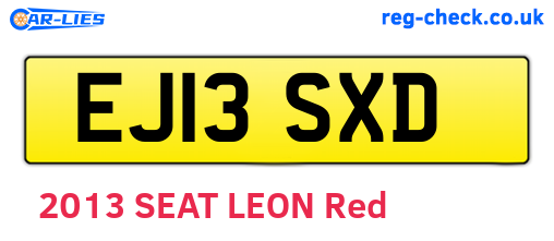 EJ13SXD are the vehicle registration plates.