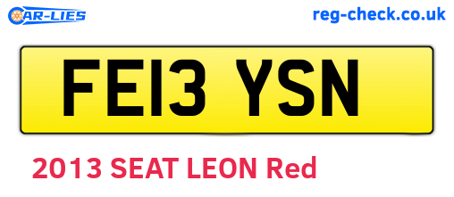 FE13YSN are the vehicle registration plates.