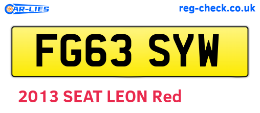 FG63SYW are the vehicle registration plates.