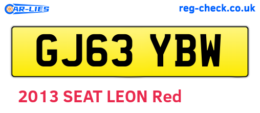 GJ63YBW are the vehicle registration plates.