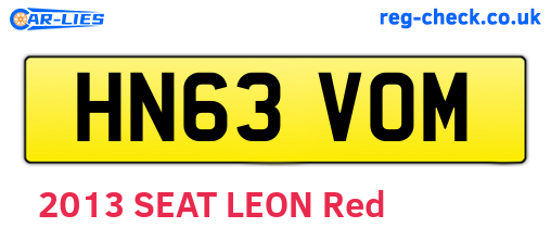 HN63VOM are the vehicle registration plates.