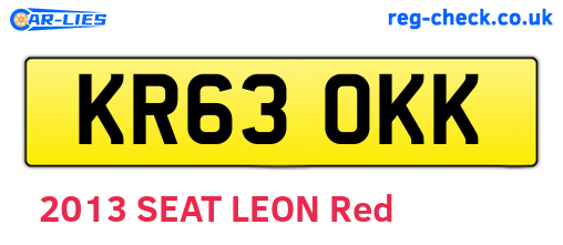 KR63OKK are the vehicle registration plates.