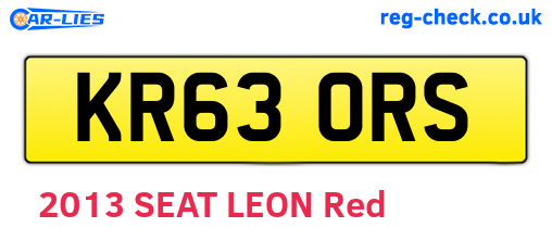 KR63ORS are the vehicle registration plates.
