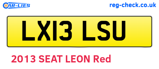 LX13LSU are the vehicle registration plates.