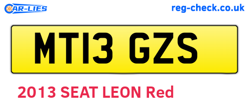 MT13GZS are the vehicle registration plates.