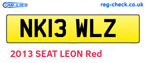 NK13WLZ are the vehicle registration plates.
