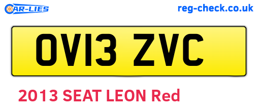 OV13ZVC are the vehicle registration plates.
