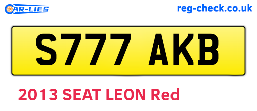 S777AKB are the vehicle registration plates.