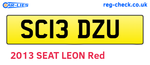 SC13DZU are the vehicle registration plates.